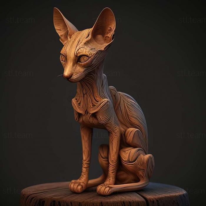 3D модель Орієнтальна короткошерста кішка (STL)